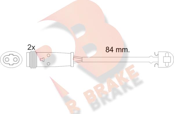 R Brake 610484RB - Сигнализатор, износ тормозных колодок autosila-amz.com