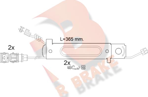R Brake 610485RB - Сигнализатор, износ тормозных колодок autosila-amz.com