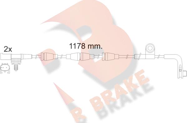 R Brake 610481RB - Сигнализатор, износ тормозных колодок autosila-amz.com