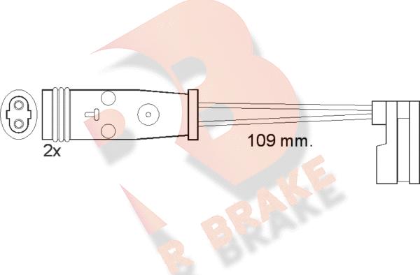 R Brake 610483RB - Сигнализатор, износ тормозных колодок autosila-amz.com