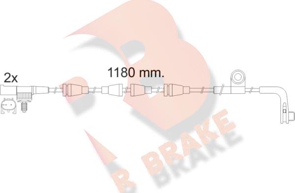 R Brake 610482RB - Сигнализатор, износ тормозных колодок autosila-amz.com