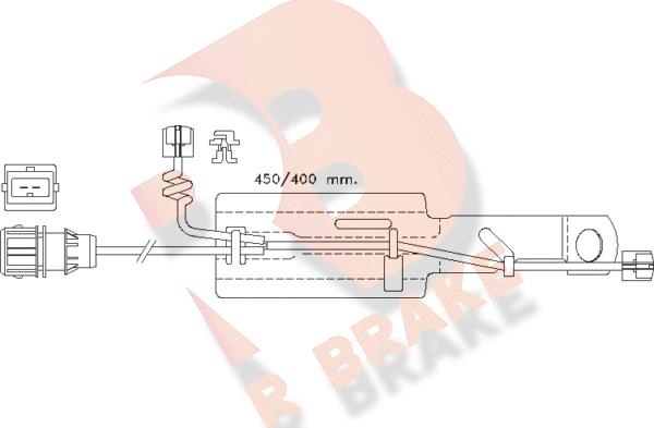 R Brake 610430RB - Сигнализатор, износ тормозных колодок autosila-amz.com