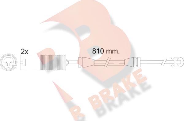 R Brake 610425RB - Сигнализатор, износ тормозных колодок autosila-amz.com