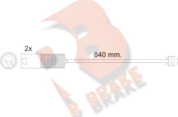 R Brake 610426RB - Сигнализатор, износ тормозных колодок autosila-amz.com