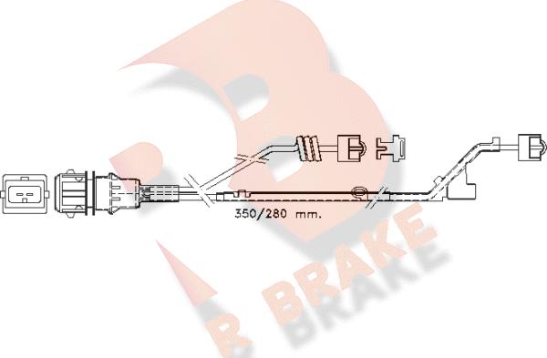 R Brake 610423RB - Сигнализатор, износ тормозных колодок autosila-amz.com