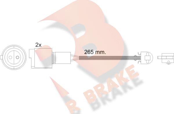 R Brake 610427RB - Сигнализатор, износ тормозных колодок autosila-amz.com