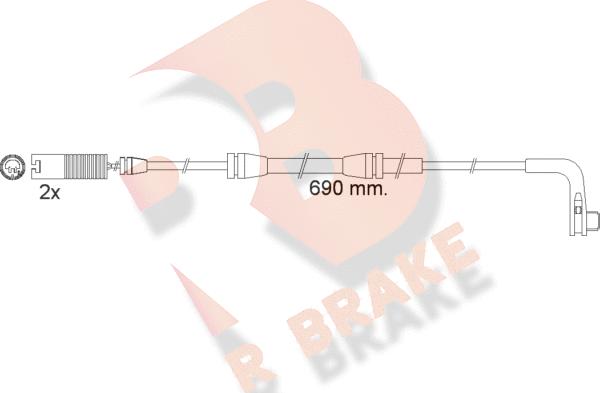 R Brake 610479RB - Сигнализатор, износ тормозных колодок autosila-amz.com