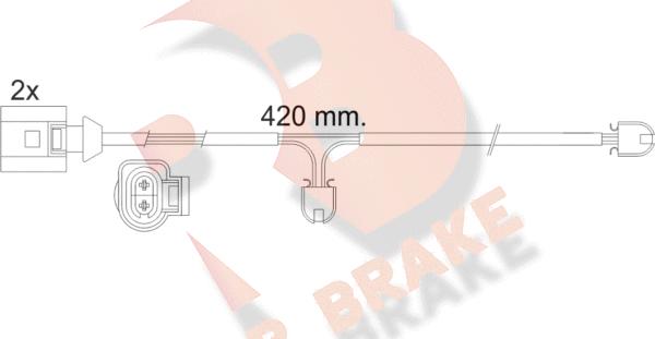 R Brake 610476RB - Сигнализатор, износ тормозных колодок autosila-amz.com