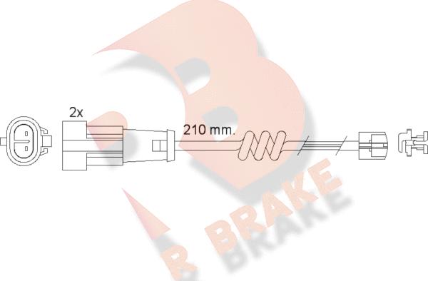 R Brake 610471RB - Сигнализатор, износ тормозных колодок autosila-amz.com