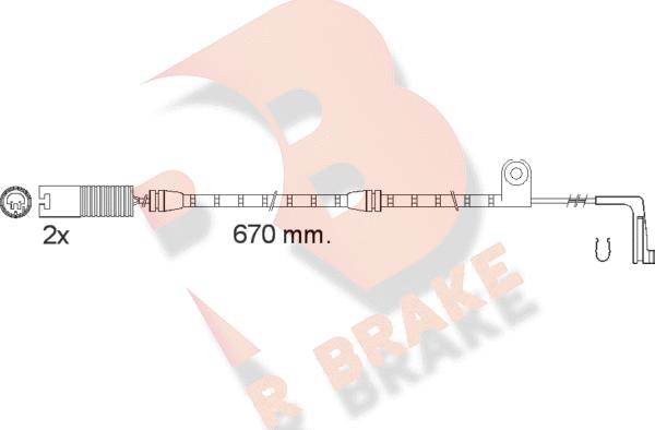 R Brake 610478RB - Сигнализатор, износ тормозных колодок autosila-amz.com