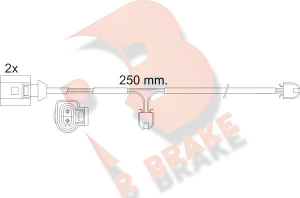 R Brake 610477RB - Сигнализатор, износ тормозных колодок autosila-amz.com