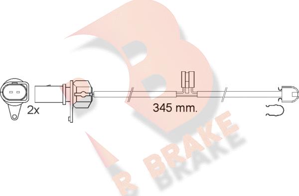 R Brake 610544RB - Сигнализатор, износ тормозных колодок autosila-amz.com