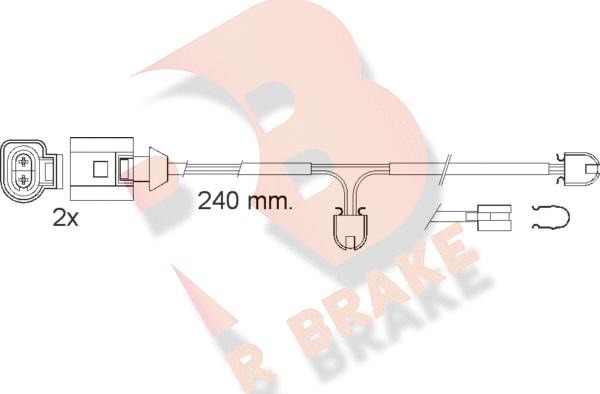 R Brake 610546RB - Сигнализатор, износ тормозных колодок autosila-amz.com