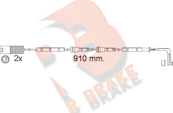 R Brake 610540RB - Сигнализатор, износ тормозных колодок autosila-amz.com