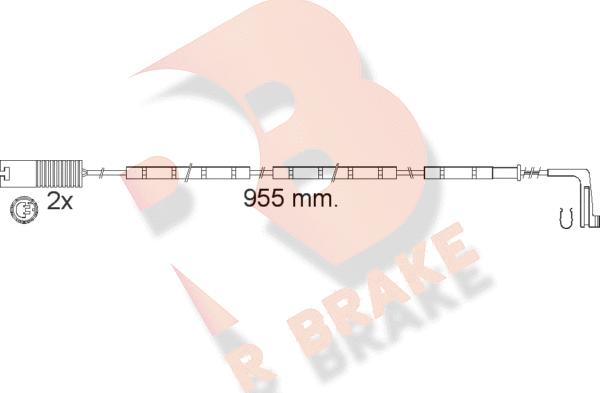 R Brake 610541RB - Сигнализатор, износ тормозных колодок autosila-amz.com