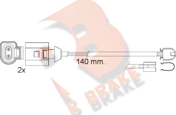 R Brake 610547RB - Сигнализатор, износ тормозных колодок autosila-amz.com