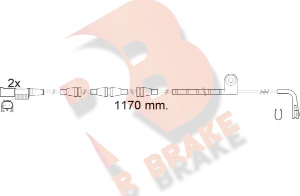 R Brake 610550RB - Сигнализатор, износ тормозных колодок autosila-amz.com