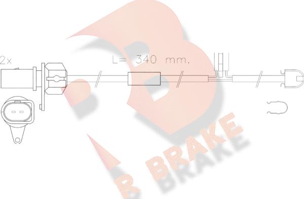 R Brake 610566RB - Сигнализатор, износ тормозных колодок autosila-amz.com