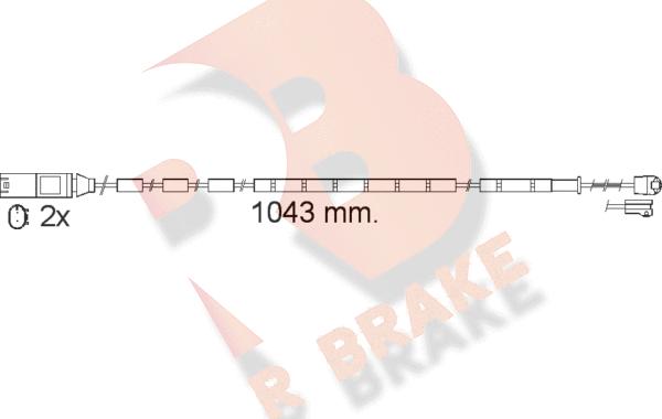R Brake 610560RB - Сигнализатор, износ тормозных колодок autosila-amz.com