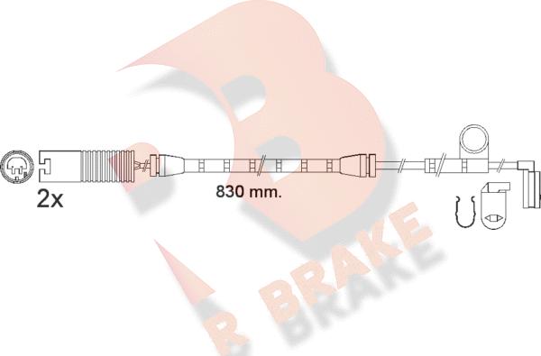 R Brake 610563RB - Сигнализатор, износ тормозных колодок autosila-amz.com