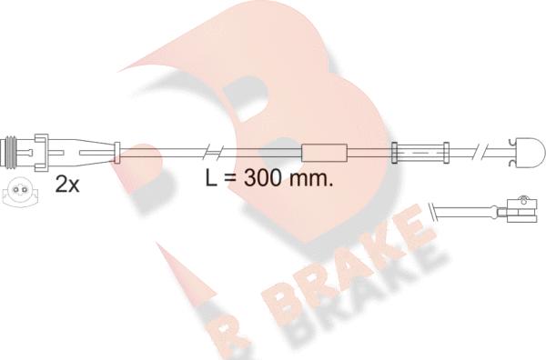 R Brake 610504RB - Сигнализатор, износ тормозных колодок autosila-amz.com