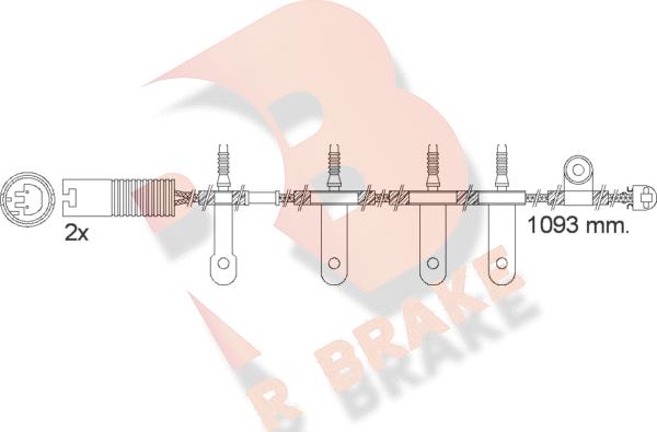 R Brake 610501RB - Сигнализатор, износ тормозных колодок autosila-amz.com