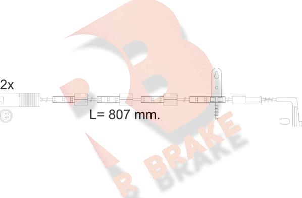 R Brake 610584RB - Сигнализатор, износ тормозных колодок autosila-amz.com