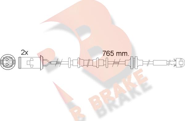R Brake 610535RB - Сигнализатор, износ тормозных колодок autosila-amz.com