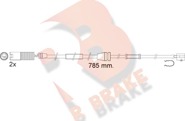 R Brake 610536RB - Сигнализатор, износ тормозных колодок autosila-amz.com