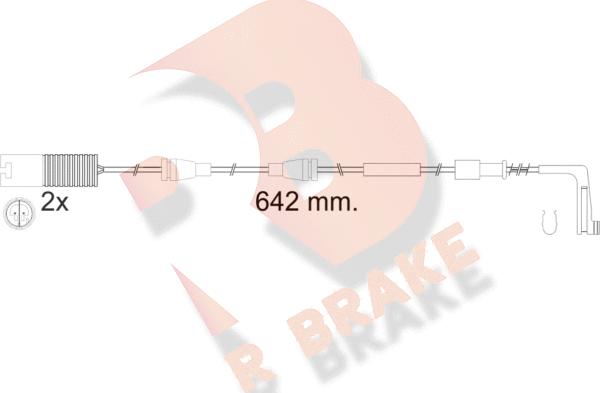 R Brake 610538RB - Сигнализатор, износ тормозных колодок autosila-amz.com