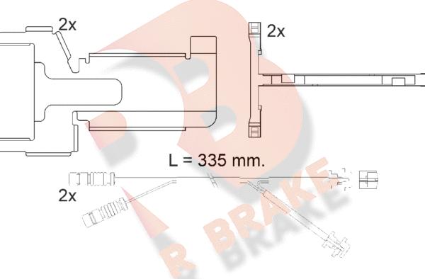 R Brake 610528RB - Сигнализатор, износ тормозных колодок autosila-amz.com
