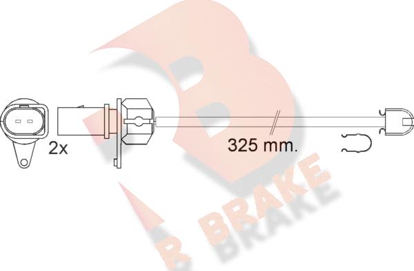 R Brake 610573RB - Сигнализатор, износ тормозных колодок autosila-amz.com