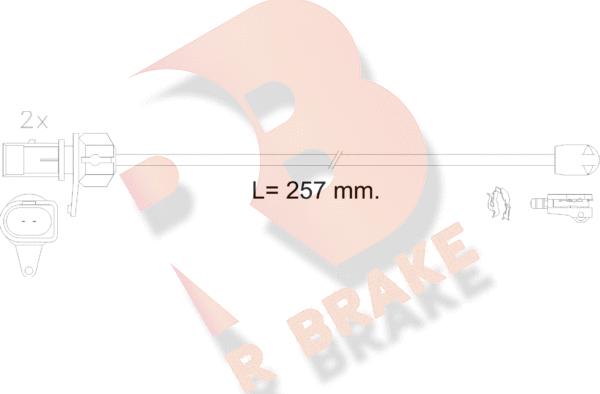 R Brake 610609RB - Сигнализатор, износ тормозных колодок autosila-amz.com