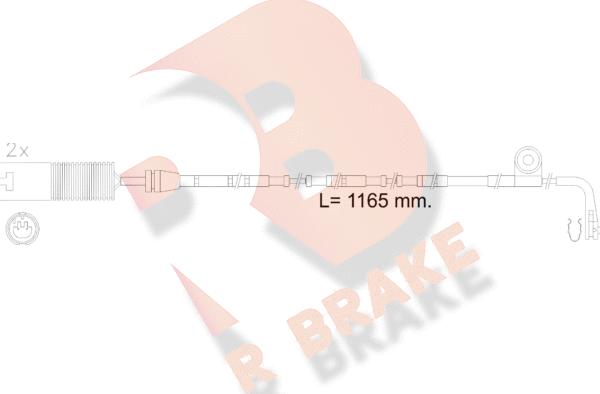 R Brake 610604RB - Сигнализатор, износ тормозных колодок autosila-amz.com