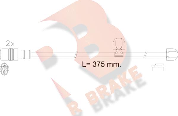 R Brake 610615RB - Сигнализатор, износ тормозных колодок autosila-amz.com