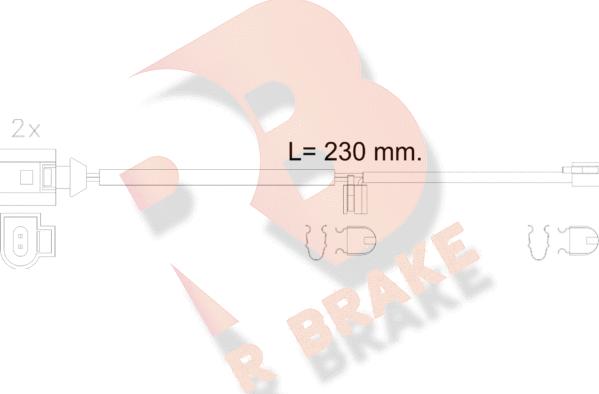 R Brake 610611RB - Сигнализатор, износ тормозных колодок autosila-amz.com