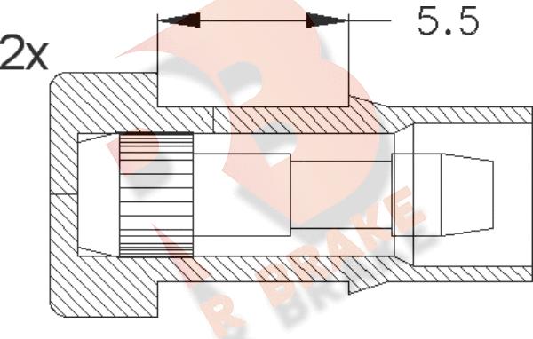 R Brake 610045RB - Сигнализатор, износ тормозных колодок autosila-amz.com