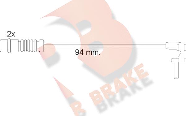 R Brake 610056RB - Сигнализатор, износ тормозных колодок autosila-amz.com