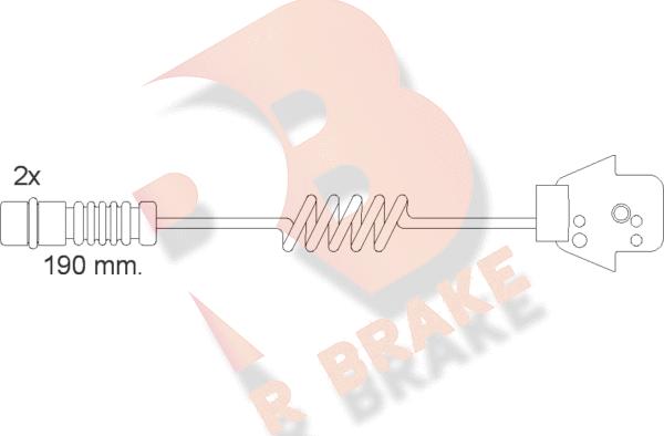 R Brake 610057RB - Сигнализатор, износ тормозных колодок autosila-amz.com