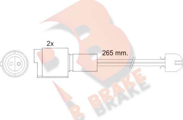 R Brake 610089RB - Сигнализатор, износ тормозных колодок autosila-amz.com