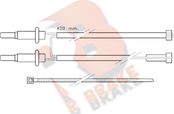 R Brake 610114RB - Сигнализатор, износ тормозных колодок autosila-amz.com