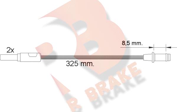 R Brake 610184RB - Сигнализатор, износ тормозных колодок autosila-amz.com