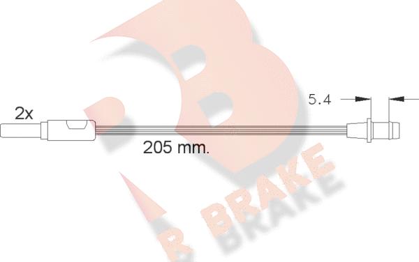 R Brake 610185RB - Сигнализатор, износ тормозных колодок autosila-amz.com