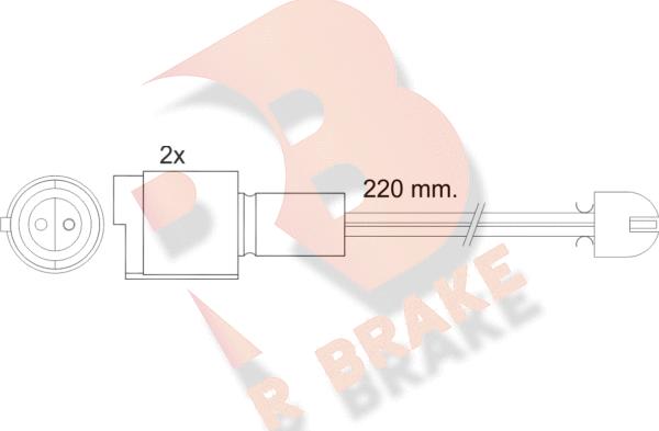 R Brake 610394RB - Сигнализатор, износ тормозных колодок autosila-amz.com