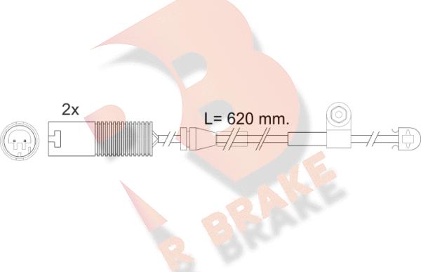 R Brake 610396RB - Сигнализатор, износ тормозных колодок autosila-amz.com