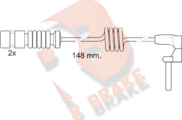 R Brake 610398RB - Сигнализатор, износ тормозных колодок autosila-amz.com