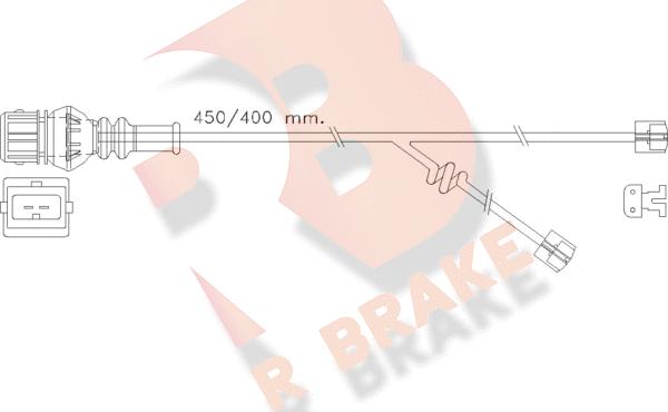 R Brake 610355RB - Сигнализатор, износ тормозных колодок autosila-amz.com