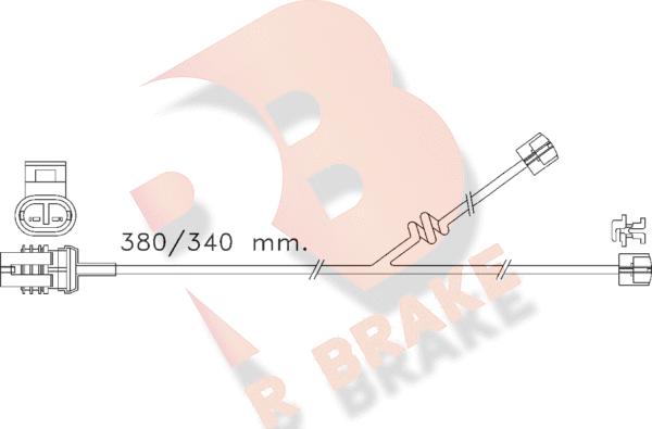 R Brake 610356RB - Сигнализатор, износ тормозных колодок autosila-amz.com