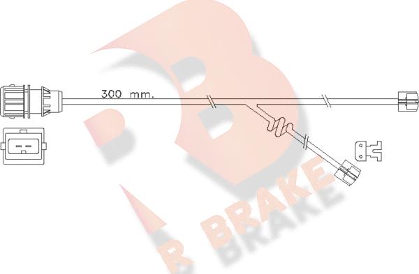R Brake 610304RB - Сигнализатор, износ тормозных колодок autosila-amz.com