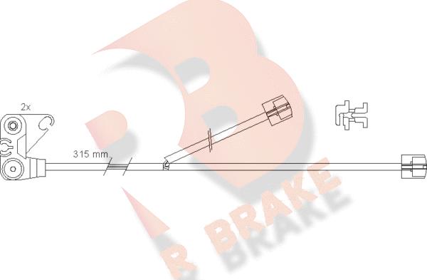 R Brake 610300RB - Сигнализатор, износ тормозных колодок autosila-amz.com